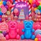 4E's Novelty 2 Pack Inflatable Gummy Bears - 24'' Large Fun Gummy Bear Party Decorations, Colorful Gummy Bear Decor, Perfect Gummy Bear Party Favors